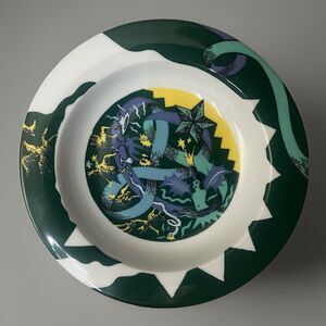 Bopla! Vintage Classics Couronne Suppenteller Soup Bowl 8.75” Green White Yellow
